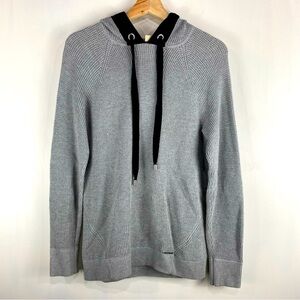 Michael Kors Tight Knit Pullover Sweater Sweatshirt Hoodie Black Gray Size Small